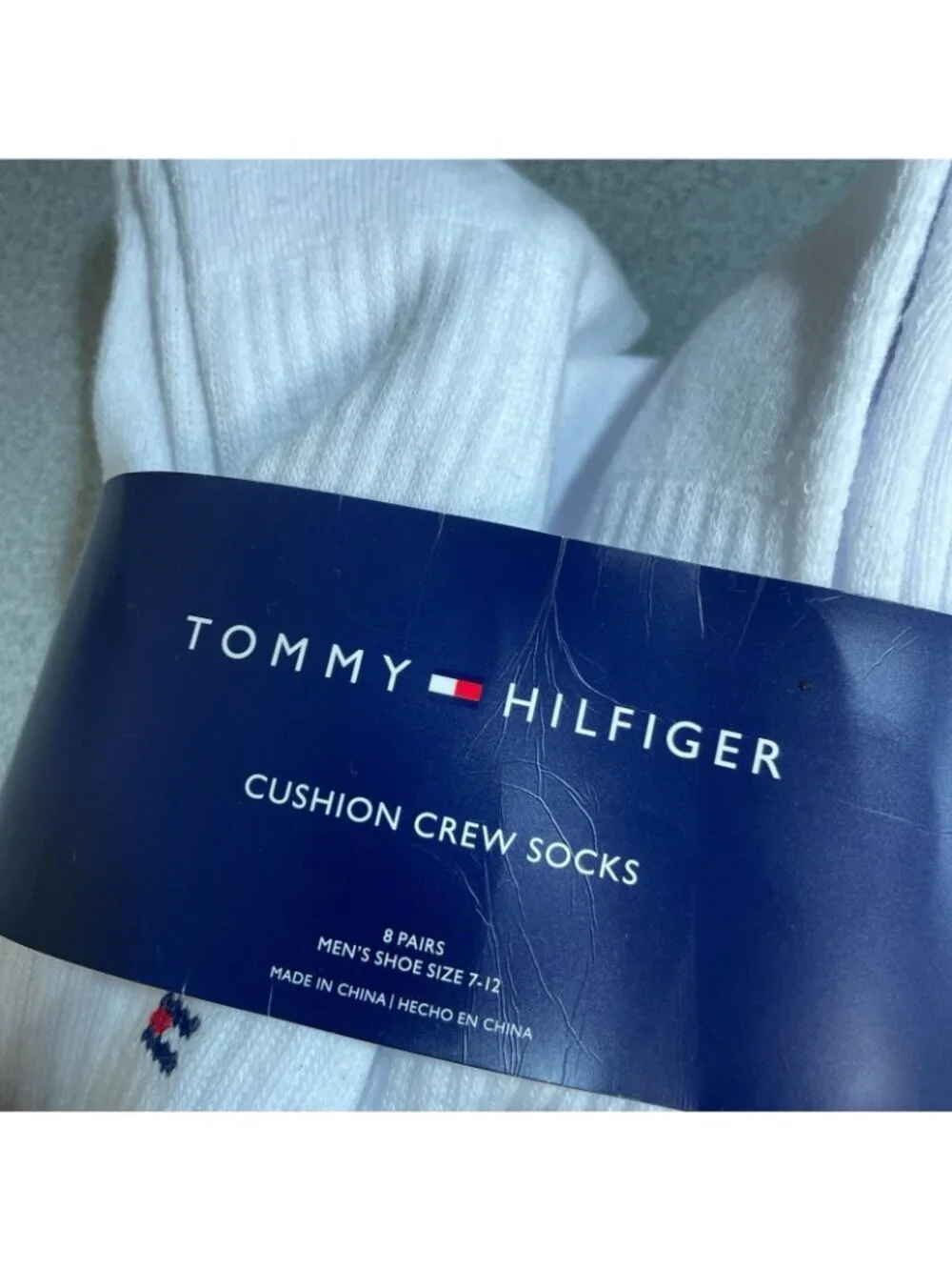NWT Tommy Hilfiger Men's 7-12 Cushion Crew Socks 7 Pairs White